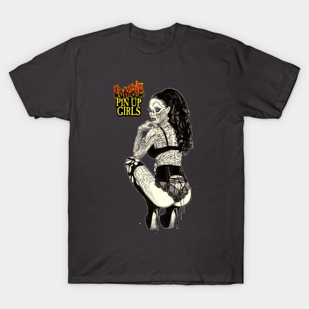 Zombie Pinup Divas : Raven Haired Undead T-Shirt by rsacchetto